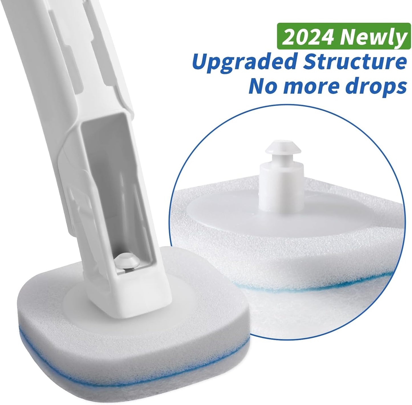 Disposable Toilet Brush with Holder, Includes 14 Cleaning Refills