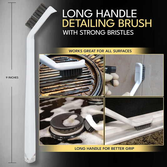 Grout Cleaning Brush Set 4-Piece Heavy Duty Scrub & Detail Tools