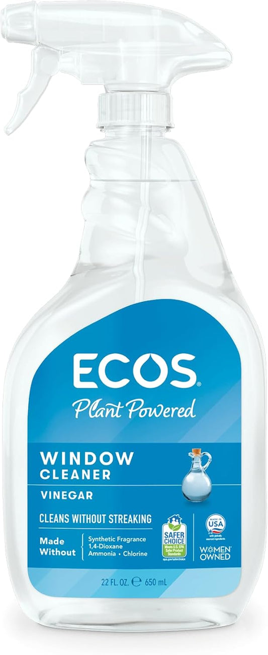 ECOS Window Cleaner with Vinegar Streak-Free Shine, 22oz (Pack of 3)