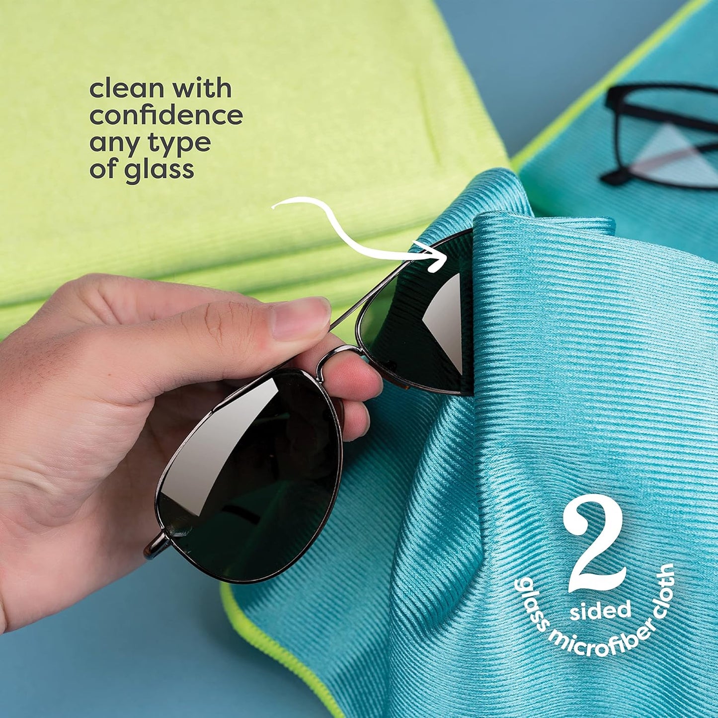 SCRUBIT Microfiber Glass Cleaning Cloths Lint-Free, 16x16in (8-Pack)