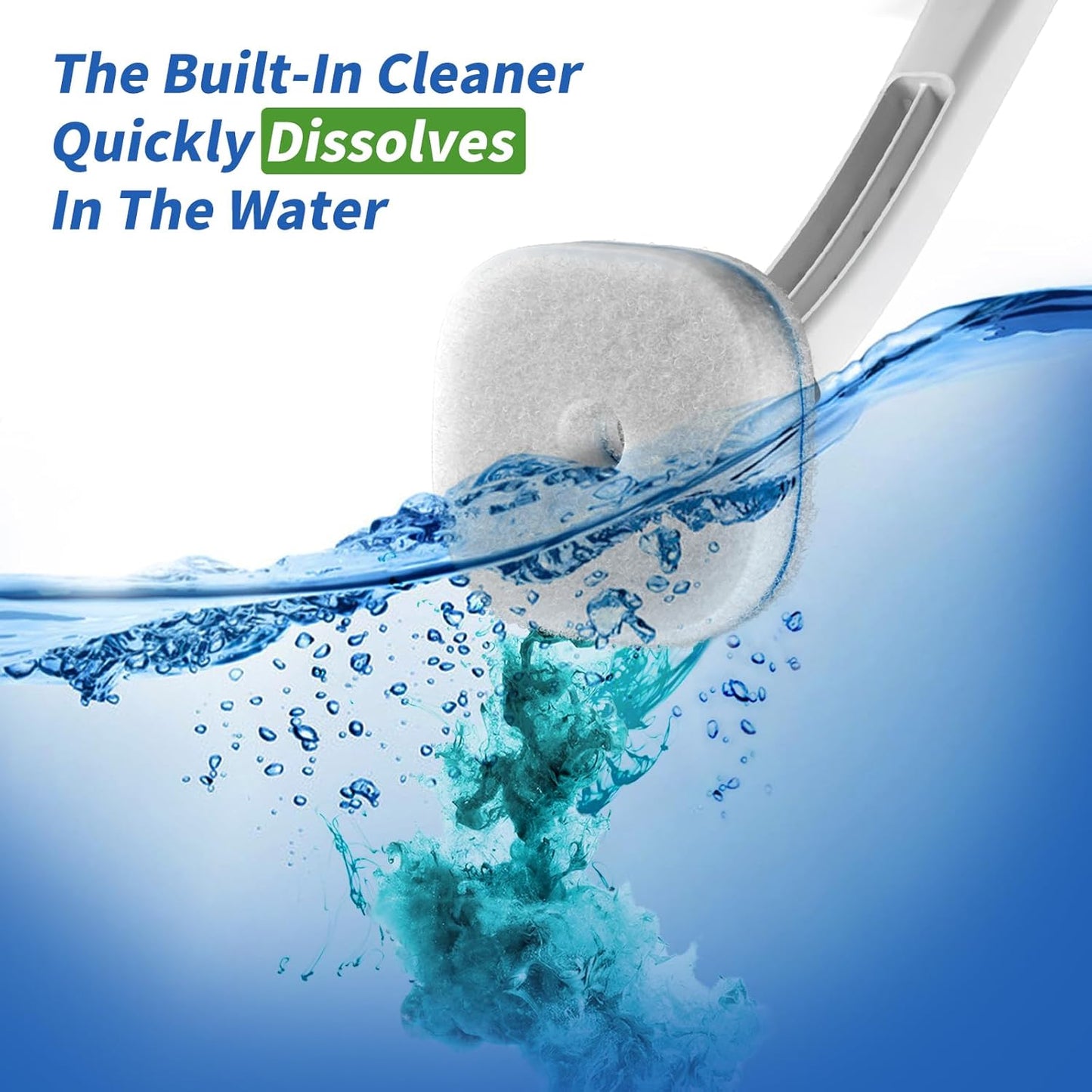 Disposable Toilet Brush with Holder, Includes 14 Cleaning Refills