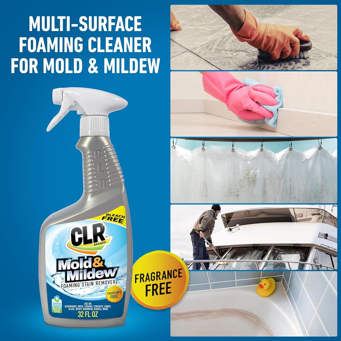 CLR Mold & Mildew Stain Remover Multi-Surface Spray, 32oz (2-Pack)