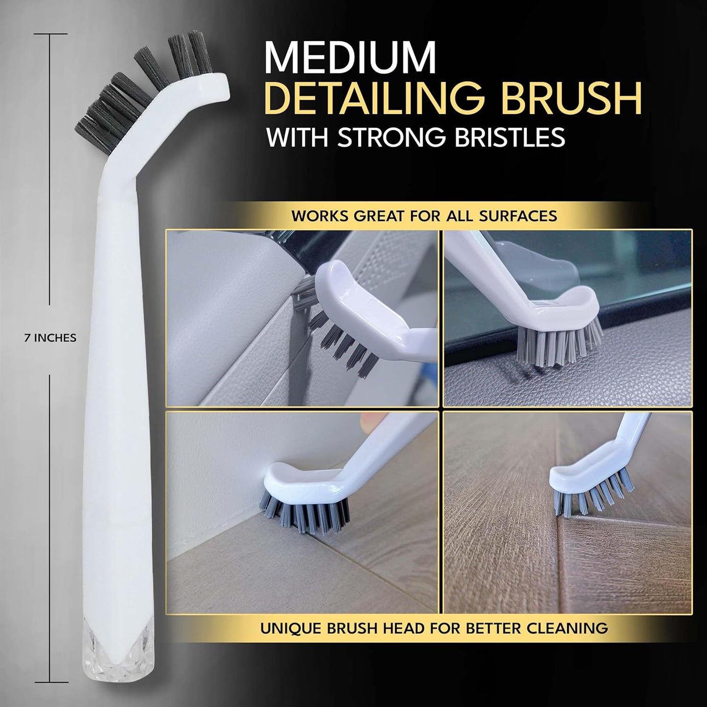 Grout Cleaning Brush Set 4-Piece Heavy Duty Scrub & Detail Tools