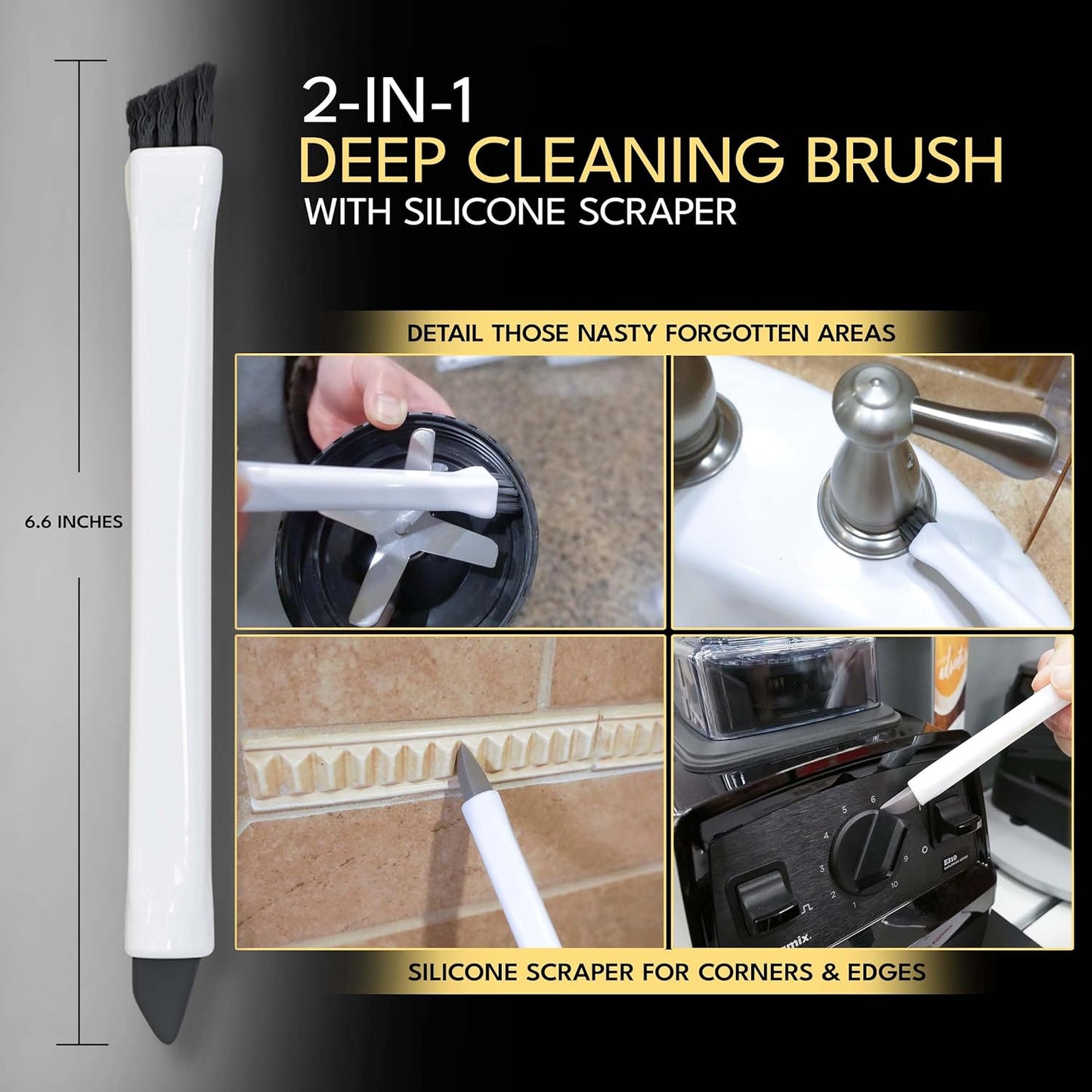 Grout Cleaning Brush Set 4-Piece Heavy Duty Scrub & Detail Tools