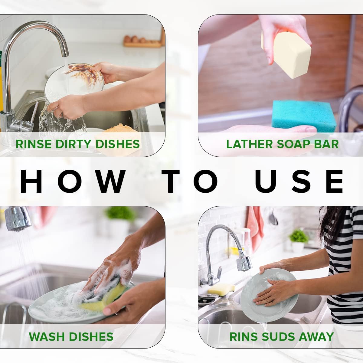 Natural Dishwashing Soap Bar Unscented, Non-Toxic & Eco-Friendly